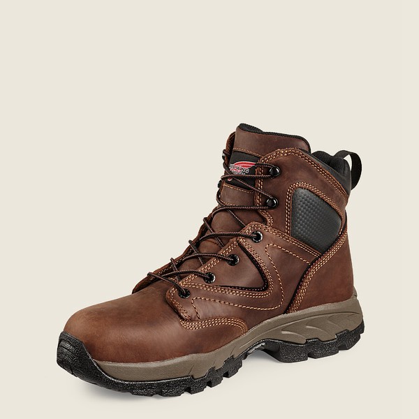 Botas Red Wing Hiking Hombre Marrom/Negros - Truhiker - 6-Inch Safety Toe - 312-NHUPXZ